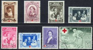 Belgium 1939 Queen Astrid H. Dunant Red Cross Sc. B233 -240 Used