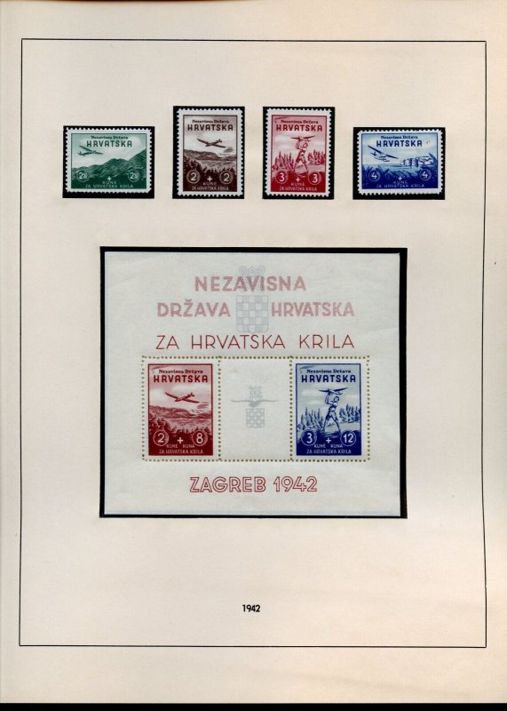 CROATIA 1941/45 HIGHLY COMPLETE W/BACK OF THE BOOK MINT NH  ON LINDNER PAGES