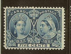 Canada,Scott#54, 5c Queen Victoria Jubilee, Fine Ctr, Unused