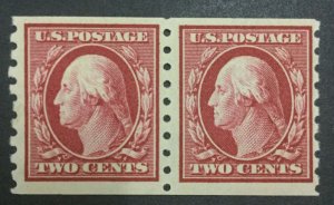 MOMEN: US STAMPS #393 PAIR MINT OG H LOT #33648