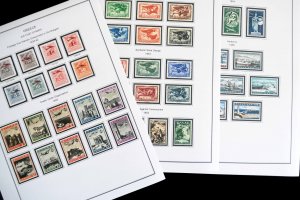 COLOR PRINTED GREECE AIRMAIL 1926-1958 STAMP ALBUM PAGES (7 illustrated pages)