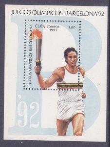 Cuba 3300 MNH 1992 Barcelona Summer Olympics Torchbearer Souvenir sheet