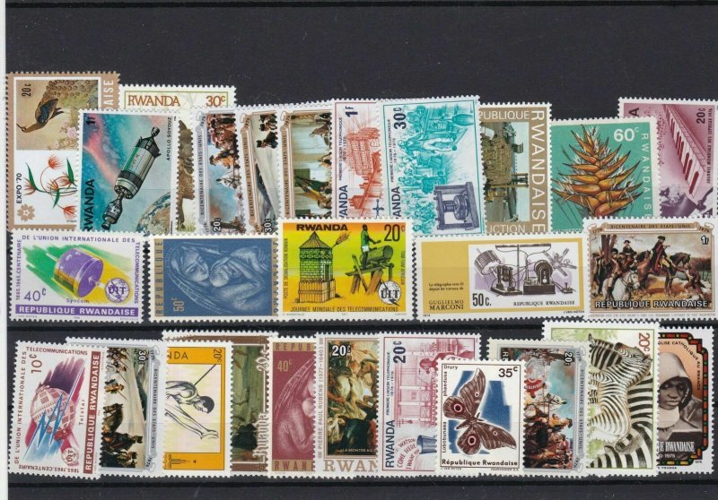 rwanda rwandaise mixed stamps ref 16452