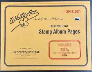 White Ace Historical Stamp Pages UN Marginal Blocks Supplement UNIB-58 2012 NEW