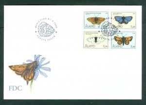 Aland. FDC 1994. 4-Block. Butterflies. Sc. # 78-79-80-81