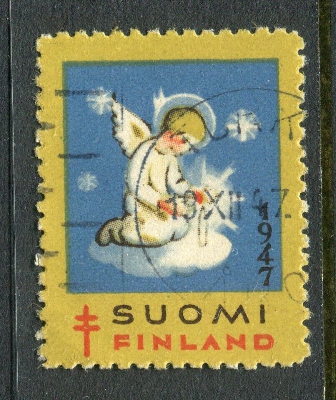 FINLAND; 1947 early Local Christmas Stamp fine used value