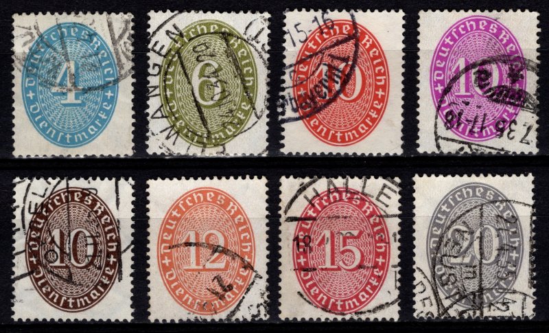 Germany 1929-33 Official Stamps, perf. 14, new colors, Set [Used]