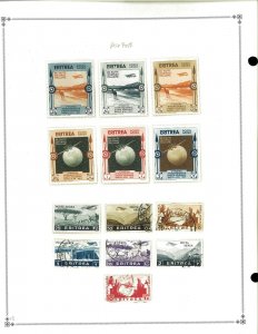 Eritrea 1892-1934 Mint in Mounts & Used Hinged on Scott International Pages.