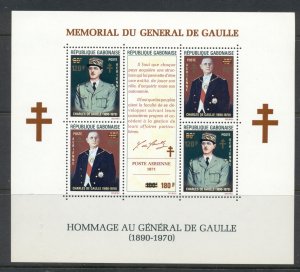 Gabon 1972 Charles de Gaulle in Memoriam MS MUH