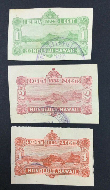 MOMEN: US STAMPS HAWAII #U1-U3 USED LOT #44820