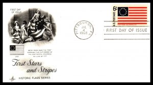 US 1345-1354 Flags Artcraft Set of Ten U/A FDC