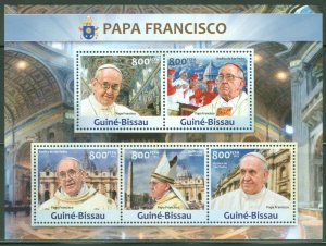 GUINEA BISSAU  2013 HOMMAGE TO POPE FRANCIS  SHEET MINT NH