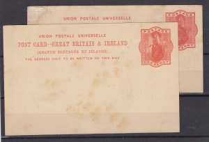 GB QV 1d Prepaid UPU Stationery Postcard x 2 Postal History BP5076 
