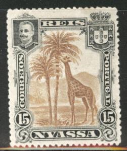 Nyassa Scott 29 MH* African Animal Giraffe stamp from 1901 set