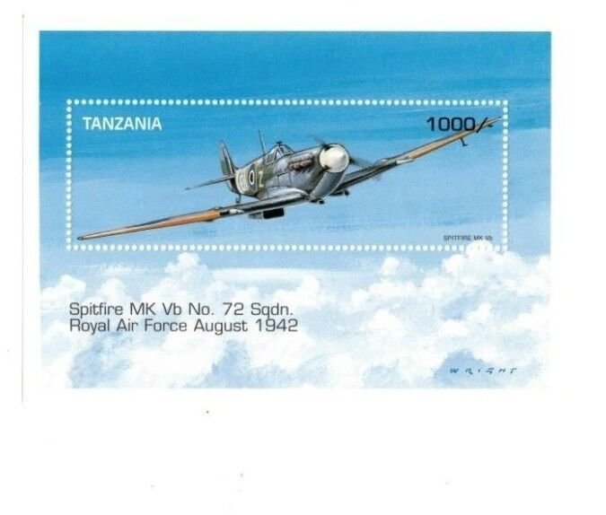 Tanzania 1997 - Aviation - Spitfire MK Vb - Stamp Souvenir Sheet - MNH