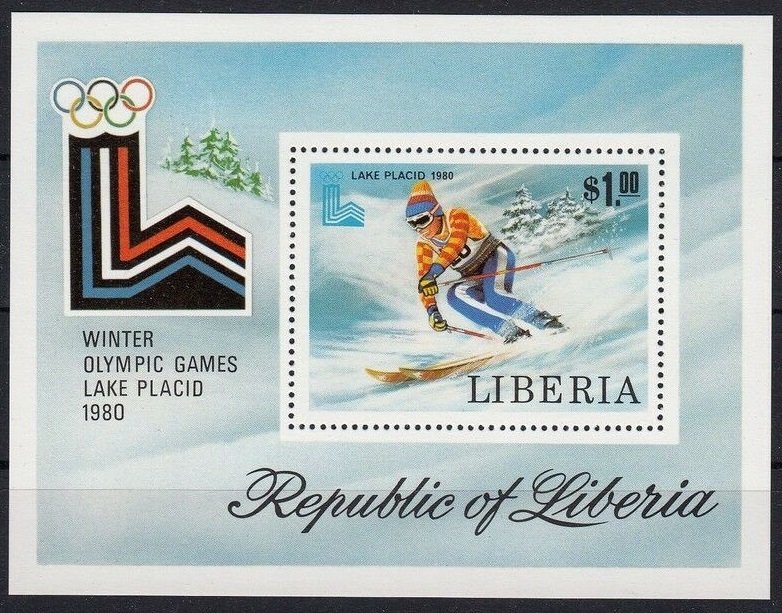 1980 Liberia 1174/B95 1980 Olympic Games in Lake Placid