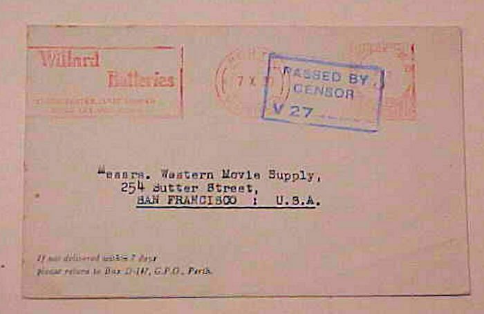 AUSTRALIA PERTH CENSORED METER  COVER  1939  TO USA