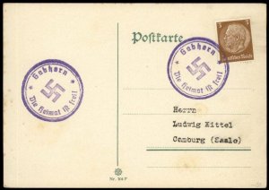 3rd Reich Germany Gabhorn Sudetenland Annexation Provisional Cover G67105