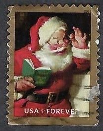 United States #5334 Forever (50¢) Santa and Book (2018). Bklt. single. Used