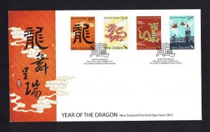 New Zealand: 2012, Chinese New Year - Year of the Dragon, 2 FDCs.