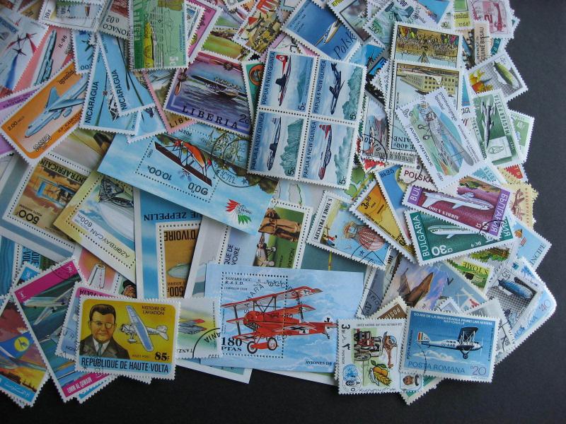 Airplanes, Aircraft topic 550 different stamps, 9 SS, includes postally used!