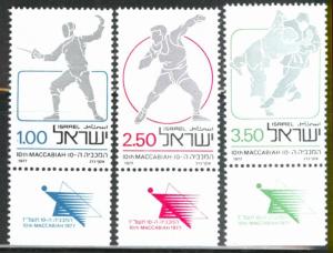 ISRAEL Scott 633-635 MNH** 1977 sports set with tabs