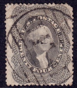 US Scott 37, 1860 Washington, 24c gray lilac, FINE USED