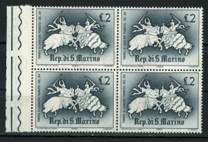 French Knights Tournament Sport Jousting France Block of 4 Stamps MNH