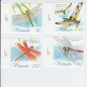 2012 Vanuatu Dragonflies Set of 4 (Scott 1020-23) MNH