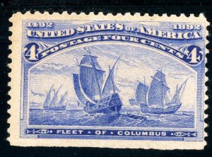 USAstamps Unused FVF US 1893 Columbian Expo Fleet of Columbus Scott 233 OG MNH