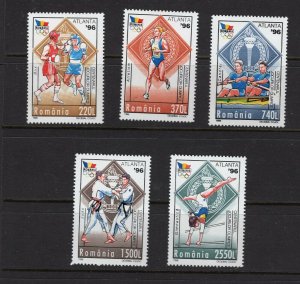 Romania #4093-97 (1996 Atlanta Olympics  set) VFMNH CV $3.40