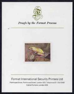 Zambia 1989 Reed Frog 2k85 imperf proof mounted on Format...