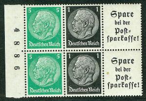 Germany Scott # 418 (2) + 415 (2) + 2 labels, mint nh, W96