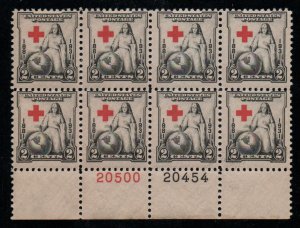 US #702 PLATE BLOCK of 8, F/VF mint never hinged,  super nice color,  Fresh!