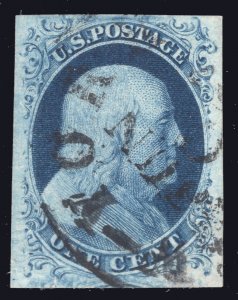 MOMEN: US STAMPS #9 IMPERF USED XF+ LOT #80284*