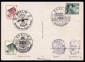 3rd Reich Germany 1939 Adolf Hitler 50th Condor Hindenburg Cachets Revers 100416