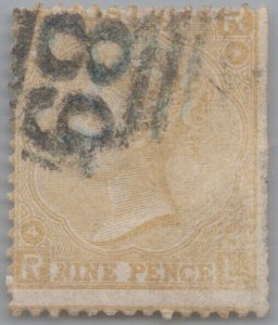 ZAYIX Great Britain 52 used 9p Bister Victoria clipped perfs CV $300 103022S20