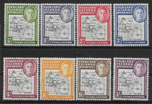 FALKLAND IS.DEP. SGG1/8 1946 THICK MAPS SET MTD MINT 