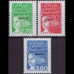 MAYOTTE 1997 - Scott# 95-7 Mariann Opt. Set of 3 NH