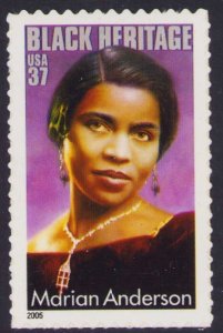 Scott # 3896  37¢ MARIAN ANDERSON,  Black Heritage  U.S. Postage Stamp MNH 2005