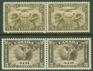 EDW1949SELL : CANADA 1928-30 Scott #C1-2 Beautiful VF MNH set of pairs. Cat $325 