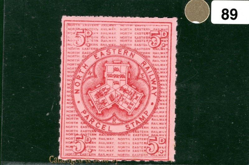 GB QV RAILWAY NER Parcel Stamp 5d Pink North Eastern Mint MNH {samwells}GWHITE89