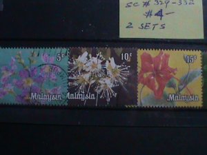 ​MALAYSIA STAMPS: 1986 SC#329-332 -VERY OLD TWO USED SETS STAMP. VERY RARE