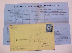 US LETTER in OFFICIAL 1879 TOWN END COVER