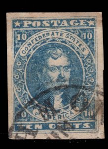 MOMEN: US STAMPS CSA #2b DARK BLUE USED VF+ PF CERT LOT #89181