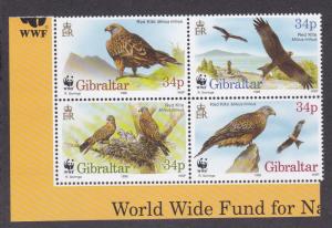 Gibraltar # 716, WWF, Endangered Species - Birds, NH, Half Cat