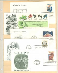 US 1756/1801 1978-79 5 U/A FDCs with artmaster, artcraft & Readers Digest cachets