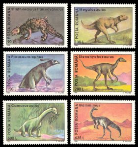 Romania 1994 Dinosaurs Scott #3900-3905 Mint Never Hinged