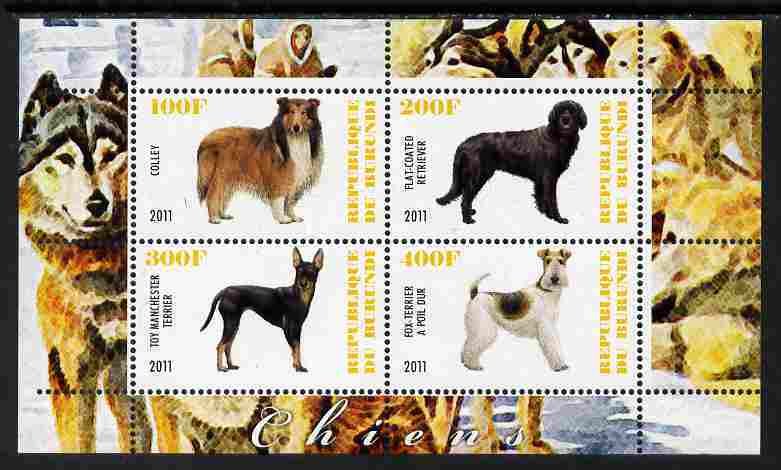 BURUNDI - 2011 - Dogs #1 - Perf 4v Sheet - MNH - Private Issue