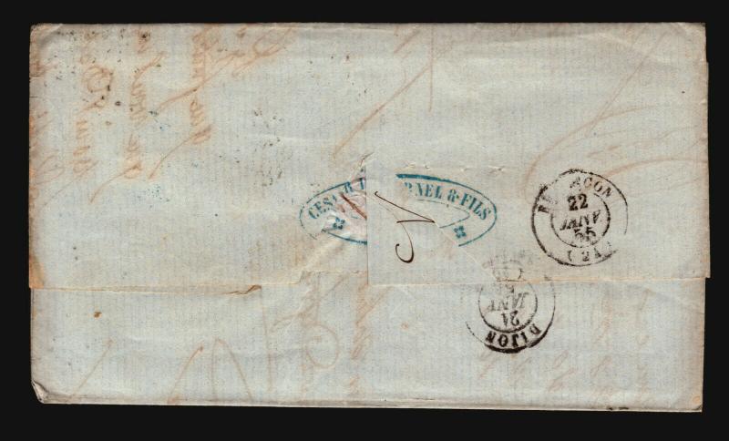 France 1855 Letter Cover / Lyon CDS - Z15695